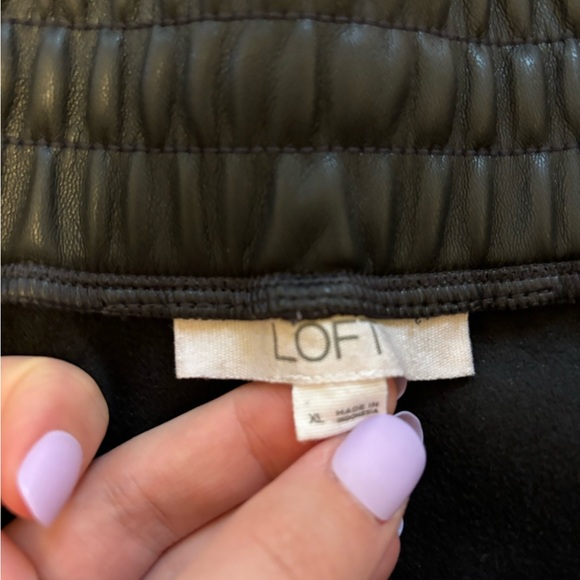 Like New Loft Faux Leather Straight Leg Jogger Pants - Size XL - Picture 5 of 7